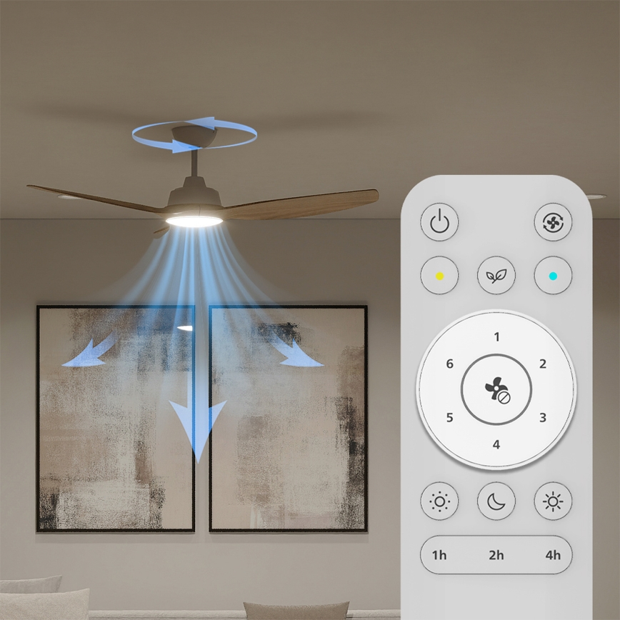 Philips - LED dimmelhető mennyezeti ventilátor OLAS LED/24W/230V, átmérő 132 cm, fehér/barna + távirányító