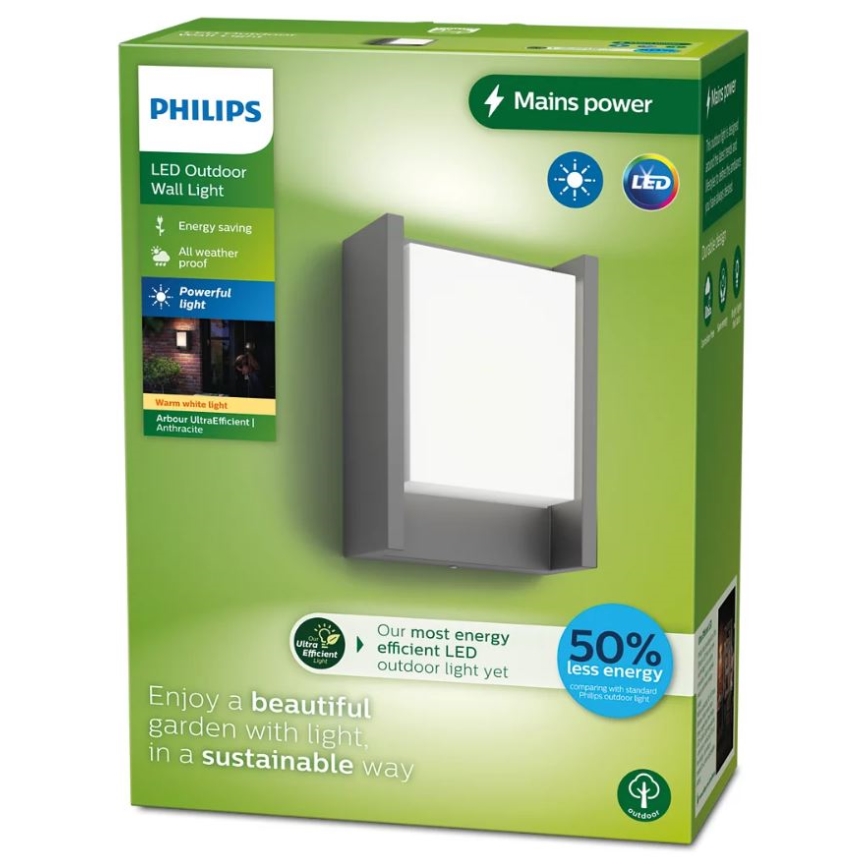 Philips - LED Kültéri fali lámpa ARBOUR LED/3,8W/230V 2700K IP44