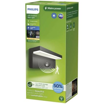 Philips - LED Kültéri fali lámpa érzékelővel BUSTAN LED/3,8W/230V 2700K IP44
