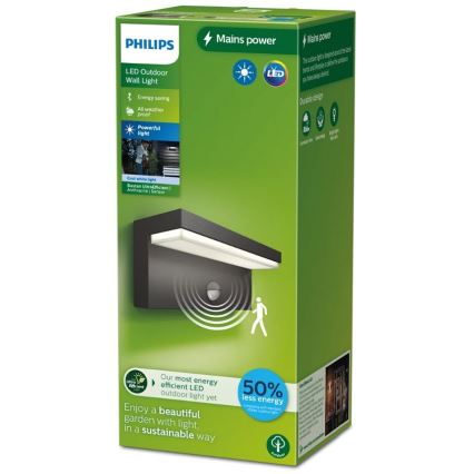 Philips - LED Kültéri fali lámpa érzékelővel BUSTAN LED/3,8W/230V 4000K IP44