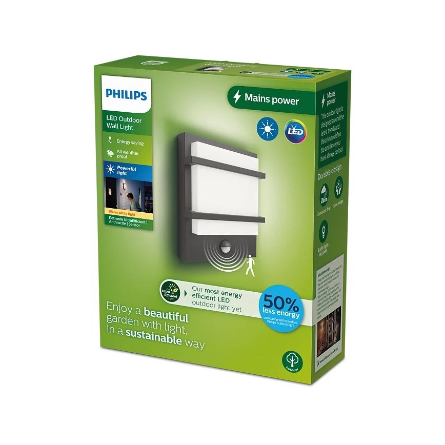 Philips - LED Kültéri fali lámpa érzékelővel PETRONIA LED/3,8W/230V IP44