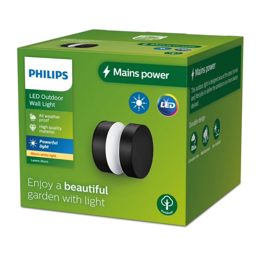 Philips - LED Kültéri fali lámpa LAVEN LED/6W/230V 2700K IP44