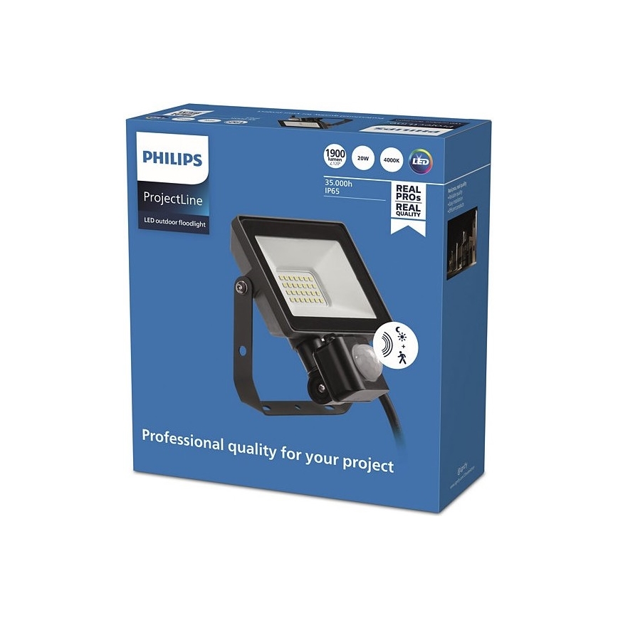Philips - LED Kültéri reflektor érzékelővel PROJECTLINE LED/20W/230V IP65 4000K