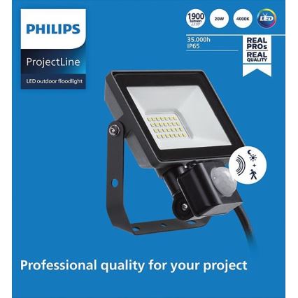 Philips - LED Kültéri reflektor érzékelővel PROJECTLINE LED/20W/230V IP65 4000K