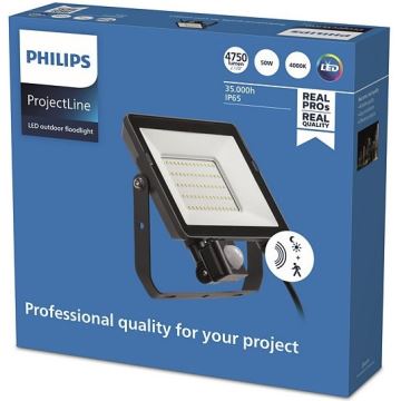 Philips - LED Kültéri reflektor érzékelővel PROJECTLINE LED/50W/230V IP65 4000K