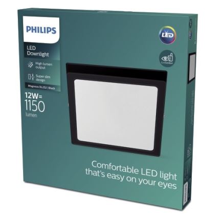 Philips - LED Mennyezeti lámpa LED/12W/230V 2700K fekete