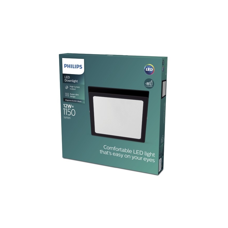 Philips - LED Mennyezeti lámpa LED/12W/230V 2700K fekete