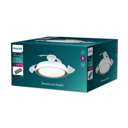 Philips - LED mennyezeti lámpa ventilátorral LED/35W/230V 5500/4000/2700K arany + távirányító