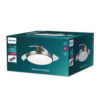 Philips - LED mennyezeti lámpa ventilátorral BLISS LED/35W/230V 5500/4000/2700K nikkel + távirányító
