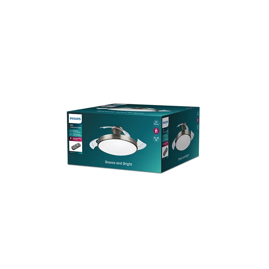 Philips - LED mennyezeti lámpa ventilátorral BLISS LED/35W/230V 5500/4000/2700K nikkel + távirányító