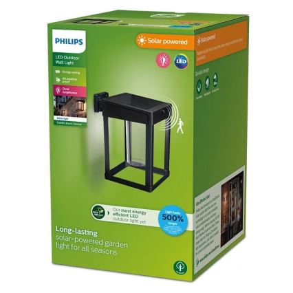 Philips - LED Napelemes fali lámpa mozgás és alkonyérzékelővel CAMILL LED/1,4W/3,7V 2000 mAh IP44