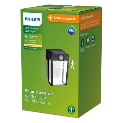 Philips - LED Napelemes érzékelős fali lámpa SHROUD LED/2,3W/3,7V 600 mAh IP44