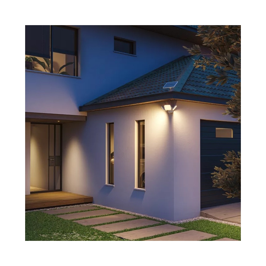 Philips - ZYREN LED napelemes fali lámpatest érzékelővel LED/24,5W/3,7V 2600 mAh 3000K IP65 fehér