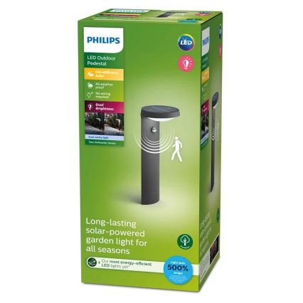 Philips - LED Napelemes lámpa mozgás- és szürkületérzékelővel LED/1,2W/4V 1800 mAh 4000K IP44