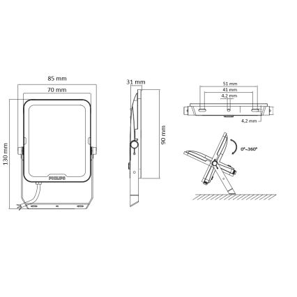 Philips - LED reflektor LED/10W/230V 3000/4000/6500K IP65