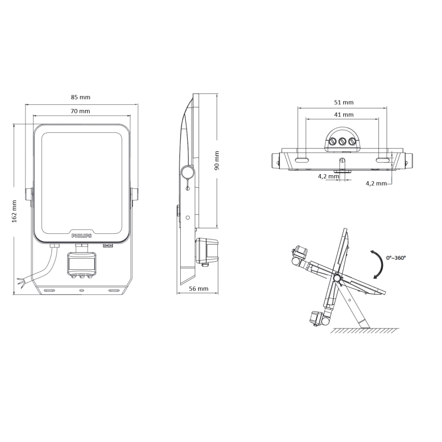 Philips - LED-reflektor mozgás- és alkonyérzékelővel LEDINAIRE ALL-IN LED/10W/230V 3000/4000/6500K IP65