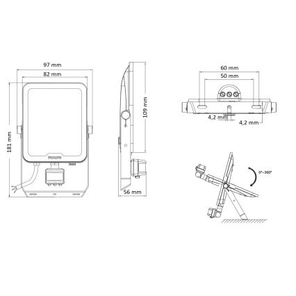 Philips - LED reflektor mozgás- és alkonyérzékelővel LEDINAIRE ALL-IN LED/20W/230V 3000/4000/6500K IP65