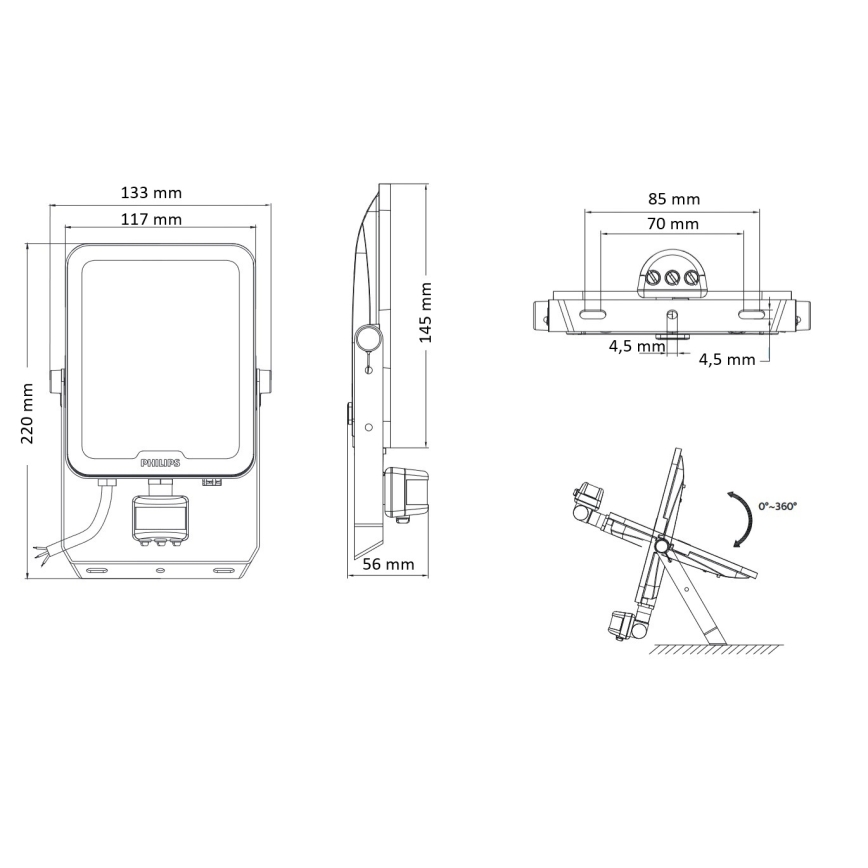Philips - LED reflektor mozgás- és alkonyatérzékelővel LEDINAIRE ALL-IN LED/30W/230V 3000/4000/6500K IP65