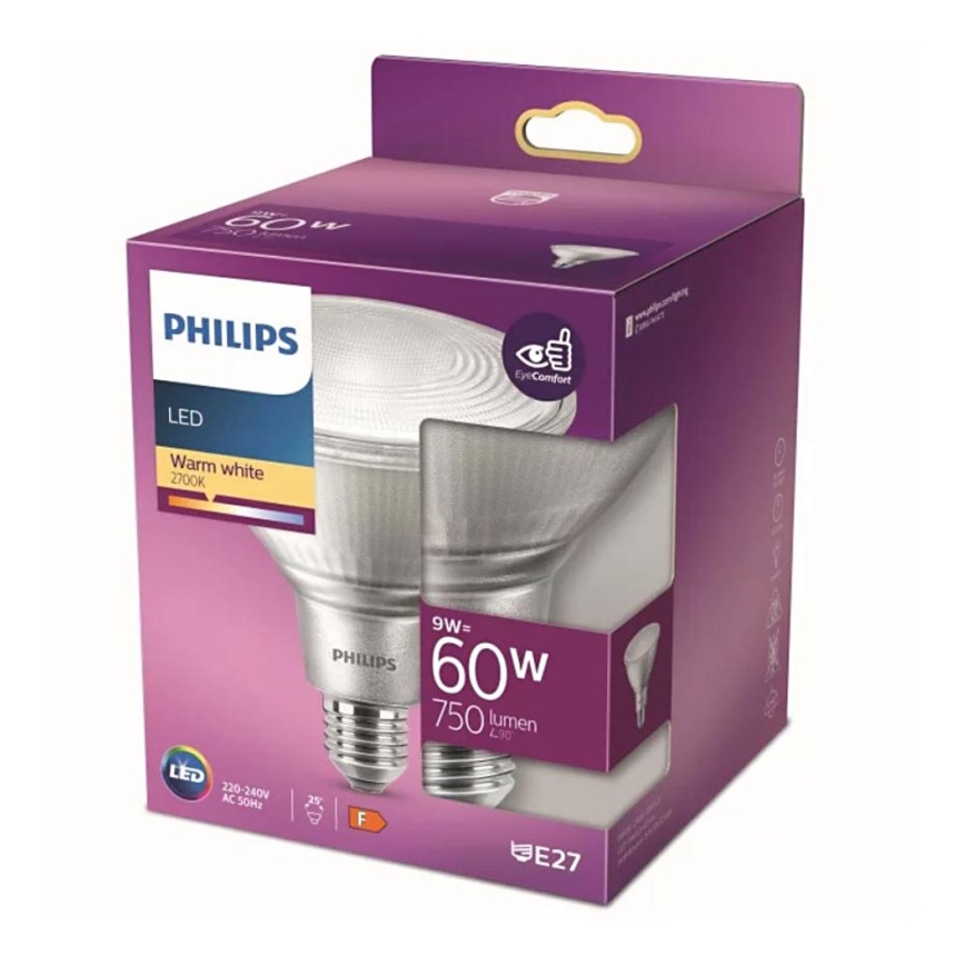 Philips LED reflektor izzó E27/9W/230V 2700K