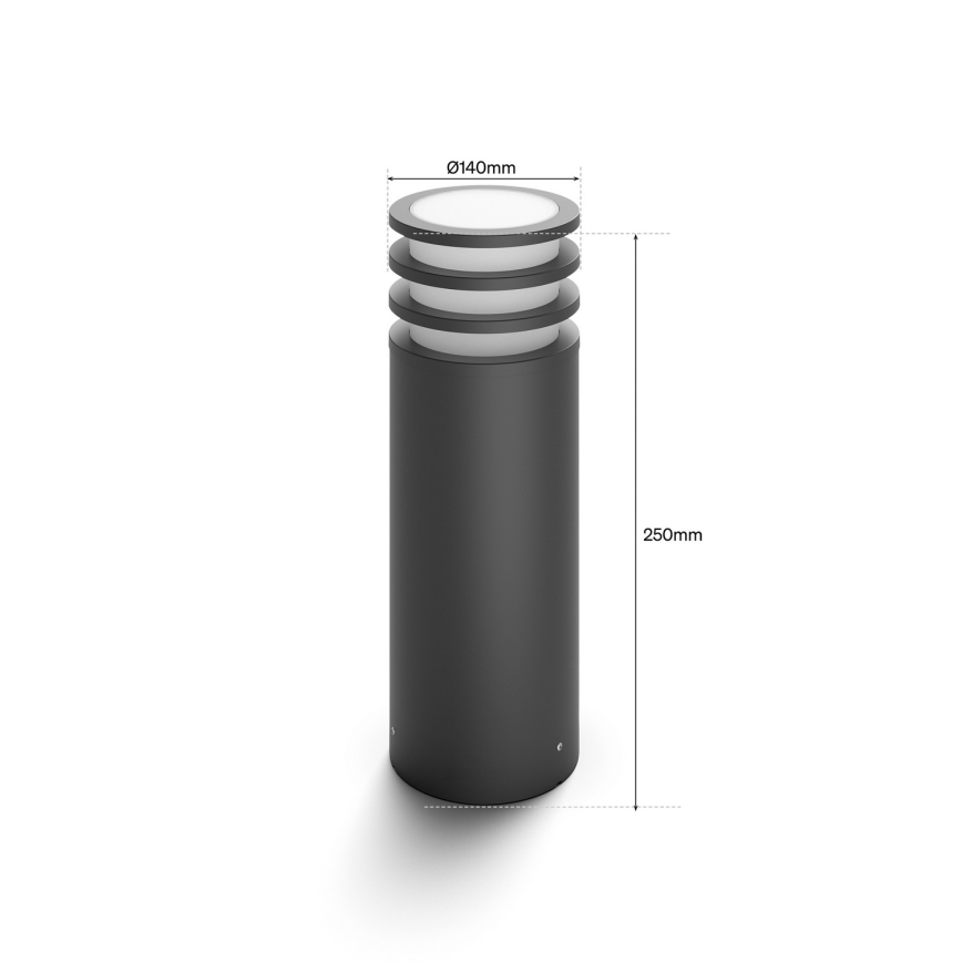 Philips - LED RGB fényerőszabályozható kültéri lámpa Hue LUCCA 1xE27/8,1W/230V 25 cm 1000-20000K IP44