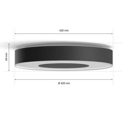 Philips - LED RGB Dimmelhető mennyezeti lámpa Hue INFUSE LED/52,5W/230V 2000-6500K á. 425 mm fekete