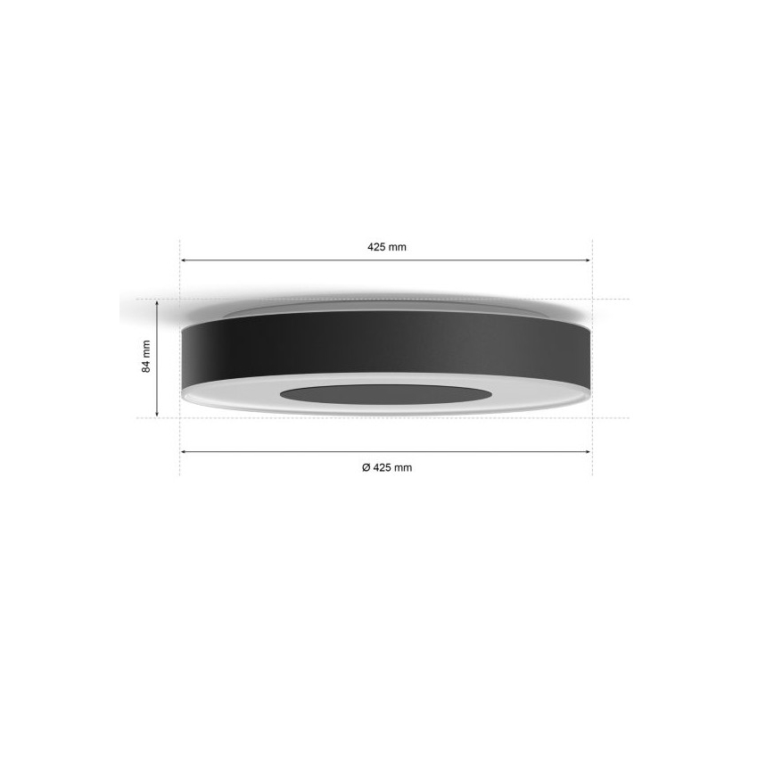 Philips - LED RGB dimmelhető mennyezeti lámpa Hue INFUSE LED/52,5W/230V 2000-6500K Ø 425 mm fekete