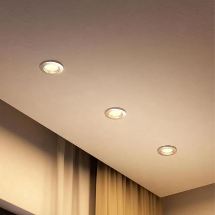 Philips - LED RGBW dimmelhető beépíthető mennyezeti lámpatest PERIDOT 1xGU10/6W/230V ezüstszínű + távirányítóval