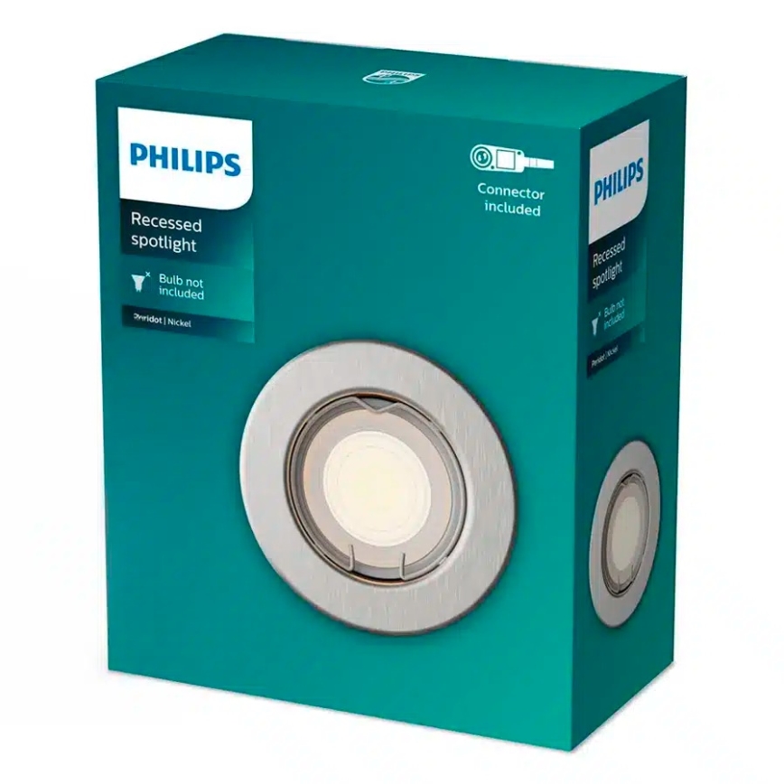 Philips - LED RGBW dimmelhető beépíthető mennyezeti lámpatest PERIDOT 1xGU10/6W/230V ezüstszínű + távirányítóval