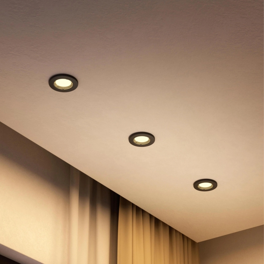 Philips - LED RGBW dimmelhető süllyesztett mennyezeti lámpa PERIDOT 1xGU10/6,5W/230V 2700-6500K fekete