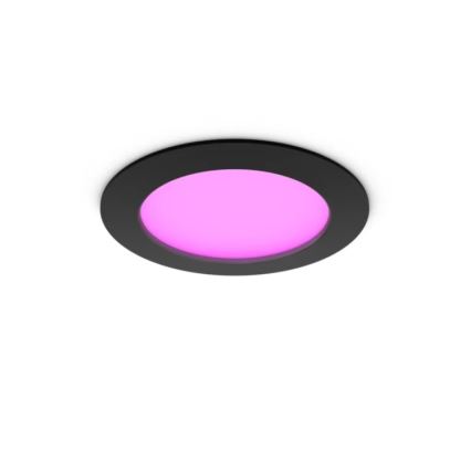 Philips - LED RGBW Dimmelhető fürdőszobai süllyesztett mennyezeti lámpa Hue SLIM LED/12W/230V 1000-20000K fekete IP44