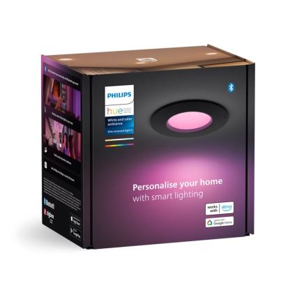 Philips - LED RGBW  Dimmelhető fürdőszobai beépíthető lámpa Hue SLIM LED/8,3W/230V 2000-6500K IP44 fekete