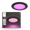 Philips - LED RGBW Dimmelhető fürdőszobai süllyesztett mennyezeti lámpa Hue SLIM LED/12W/230V 1000-20000K fekete IP44