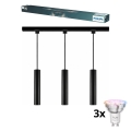 Philips - LED RGBW dimmelhető, kábelre függesztett csillár az EASYLINK HUE sínes rendszerben 3xGU10/4,7W/230V 2200-6500K 1m fekete