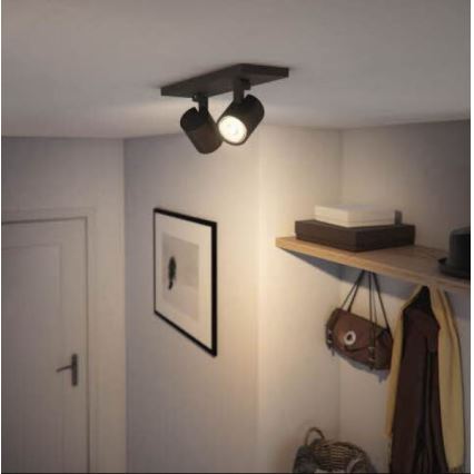 Philips - LED RGBW dimmelhető spotlámpa RUNNER 2xGU10/6,5W/230V 2700-6500K fekete