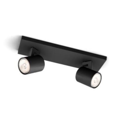 Philips - LED RGBW dimmelhető spotlámpa RUNNER 2xGU10/6,5W/230V 2700-6500K fekete