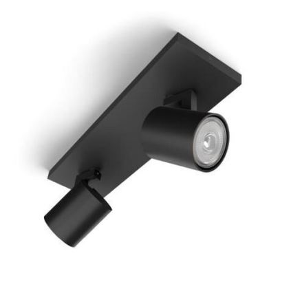 Philips - LED RGBW dimmelhető spotlámpa RUNNER 2xGU10/6,5W/230V 2700-6500K fekete