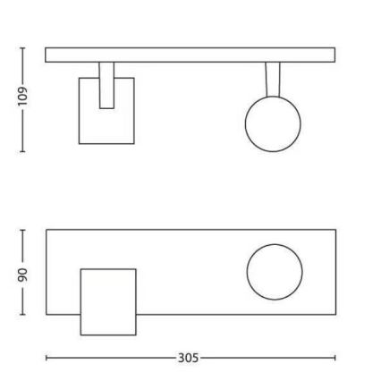 Philips - LED RGBW dimmelhető spotlámpa RUNNER 2xGU10/6,5W/230V 2700-6500K fekete