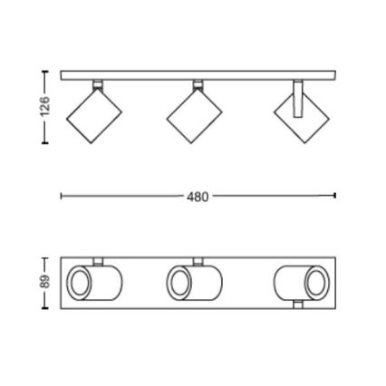 Philips - LED RGBW Dimmelhető spotlámpa Hue ARGENTA 3xGU10/4,2W/230V 2000-6500K