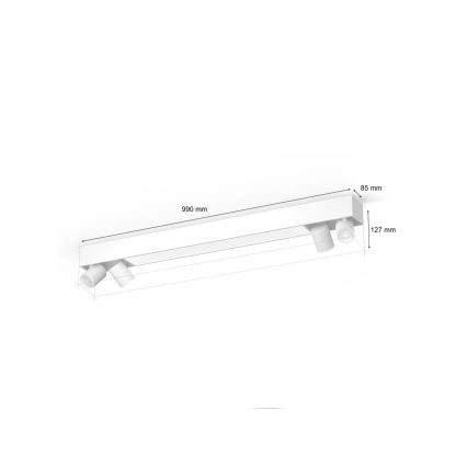Philips - LED RGBW Dimmelhető spotlámpa Hue CENTRIS 4xGU10/4,2W/230V + LED/11W 2000-6500K