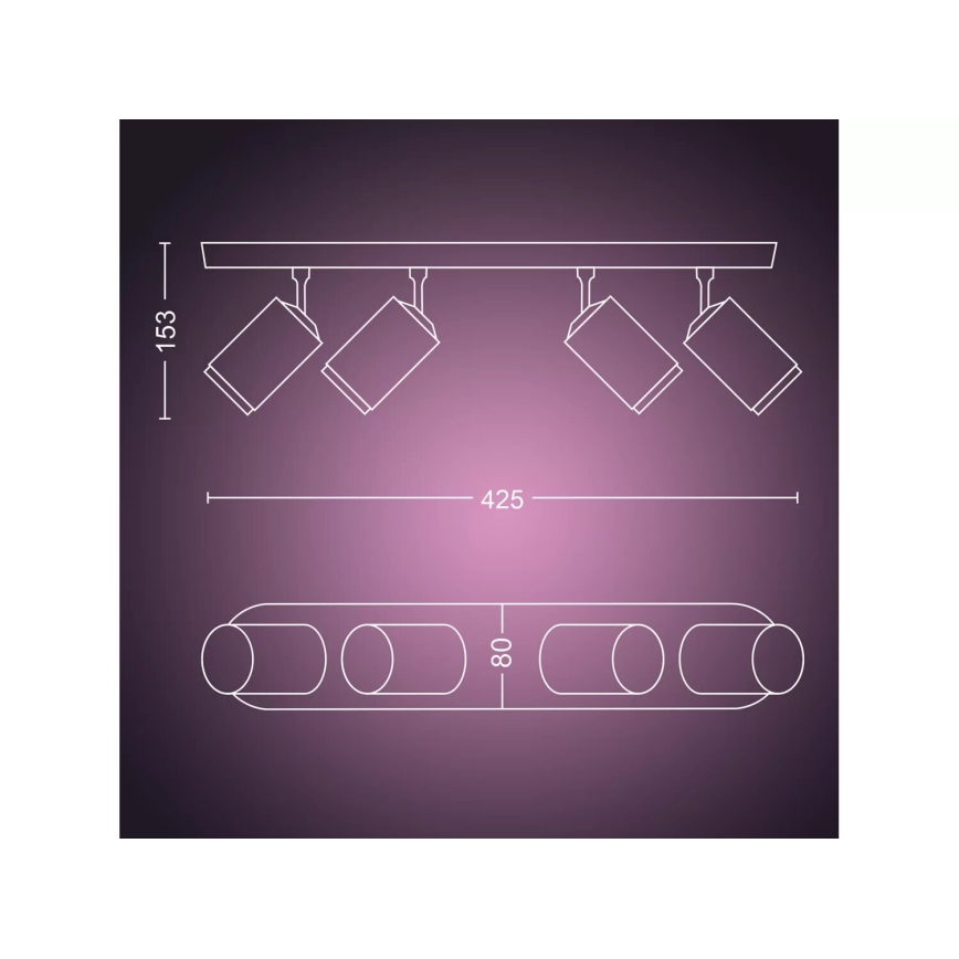 Philips - LED RGBW Dimmelhető spotlámpa Hue FUGATO 4xGU10/4,2W/230V 2000-6500K fehér