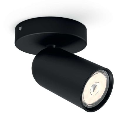 Philips - LED RGBW Fényerőszabályozható spotlámpa PONGEE 1xGU10/4,8W/230V 3000K fekete + távirányító