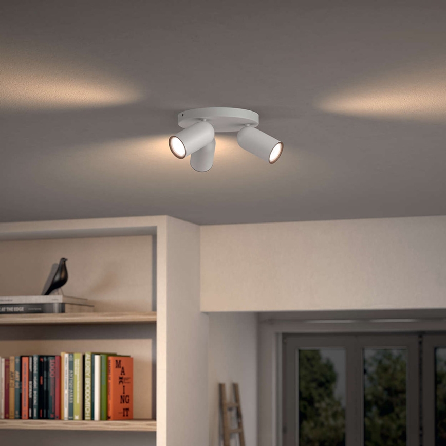 Philips - LED RGBW fényerőszabályozható spotlámpa PONGEE 3xGU10/4,8W/230V 3000K fehér + távirányító