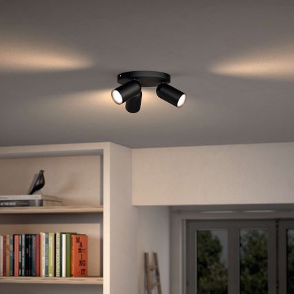 Philips - LED RGBW dimmelhető spotlámpa PONGEE 3xGU10/4,8W/230V 3000K fekete + távirányító