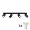 Philips - LED RGBW dimmelhető spotlámpa PONGEE 4xGU10/4,9W/230V 2700–6500K fekete