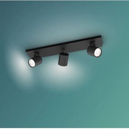 Philips - LED RGBW fényerőszabályozható spotlámpa RUNNER 3xGU10/6,5W/230V 2700-6500K fekete