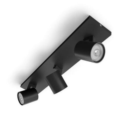 Philips - LED RGBW fényerőszabályozható spotlámpa RUNNER 3xGU10/6,5W/230V 2700-6500K fekete