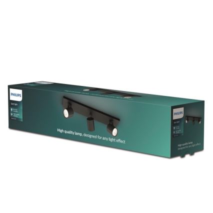 Philips - LED RGBW fényerőszabályozható spotlámpa RUNNER 3xGU10/6,5W/230V 2700-6500K fekete