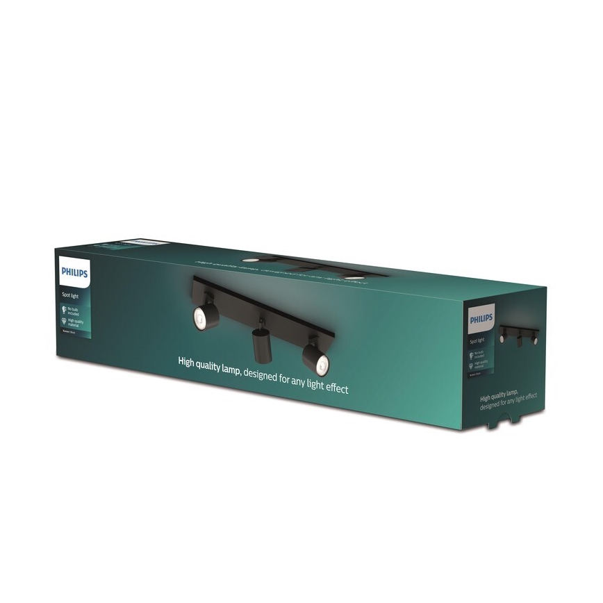 Philips - LED RGBW fényerőszabályozható spotlámpa RUNNER 3xGU10/6,5W/230V 2700-6500K fekete