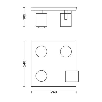 Philips - LED RGBW dimmelhető spotlámpa RUNNER 4xGU10/6,5W/230V 2700-6500K fehér