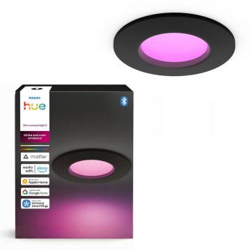 Philips - LED RGBW Fényerőszabályozható beépíthető fürdőszobai lámpatest Hue SLIM LED/8,3W/230V 1000-20000K fekete P44